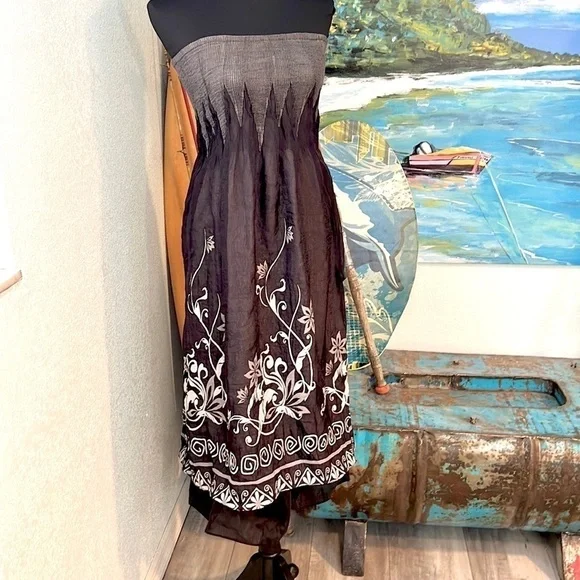 ANTHRO’s Lapis, Funky, FUN& Boho-BUSTLE Dress/Skirt gray/black,BUSTLE IT🔥 - Picture 3 of 12
